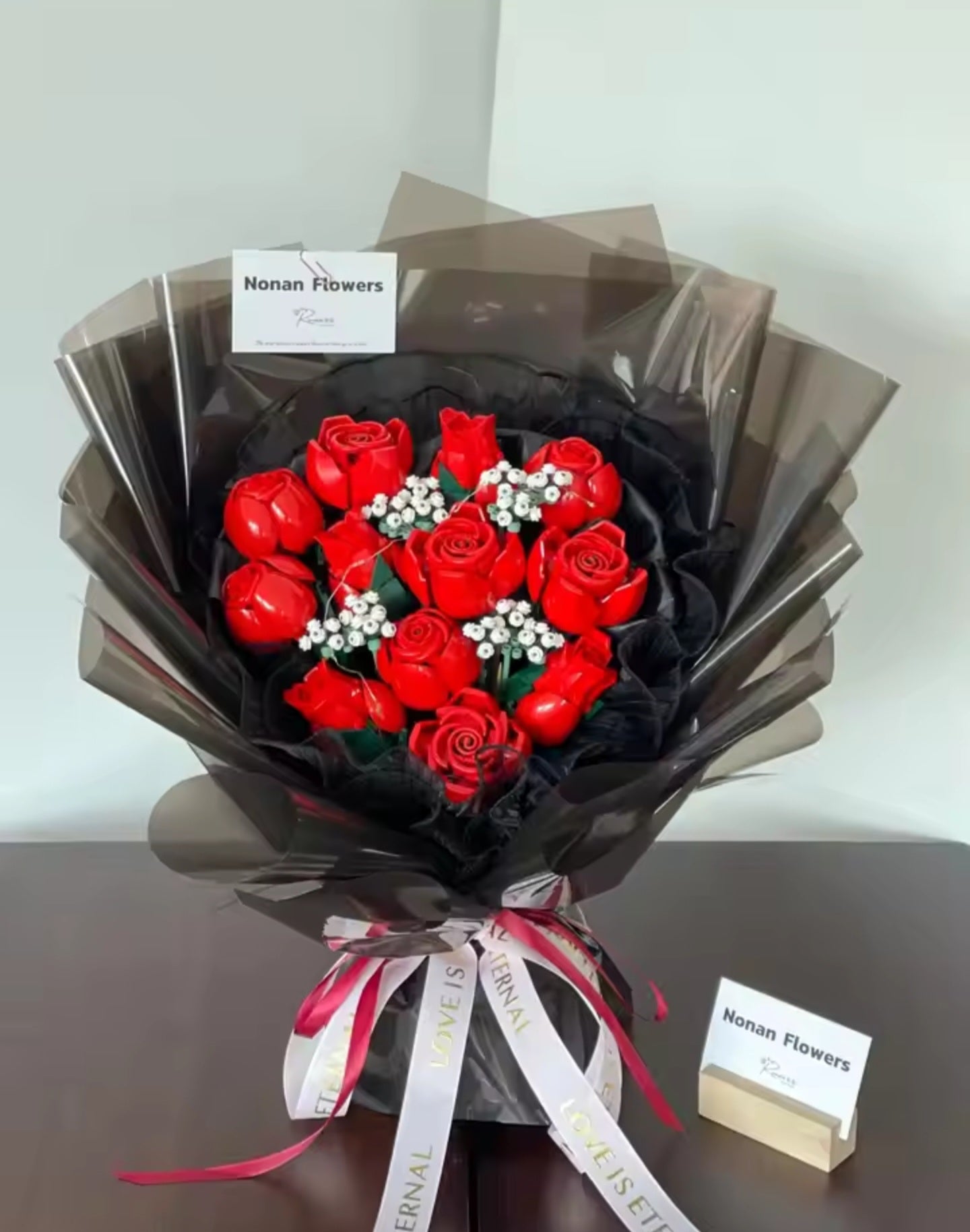 NOWY wieczny bukiet kwiatów róż 822 sztuk konstrukcja sztuczne kwiaty klocki budowlane cegty urodziny prezenty Home Decor